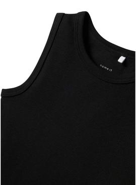 Vestido Name It Nakal slim preto para menina