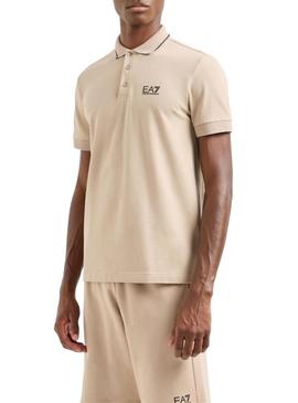 Polo Emporio Armani EA7 bege para homem.