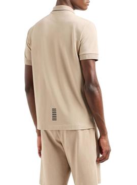 Polo Emporio Armani EA7 bege para homem.