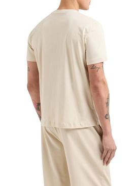 Camiseta Emporio Armani EA7 logo bege para homem.