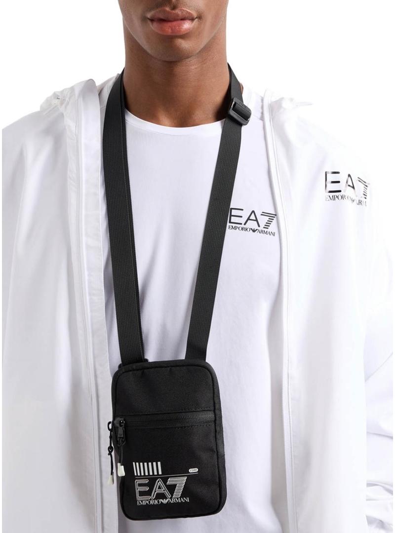 Bolsa Emporio Armani EA7 Shoulder preta para homem