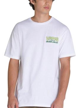 Camiseta Vans Shop Front branca para homem.