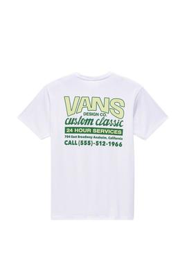 Camiseta Vans Shop Front branca para homem.