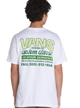 Camiseta Vans Shop Front branca para homem.