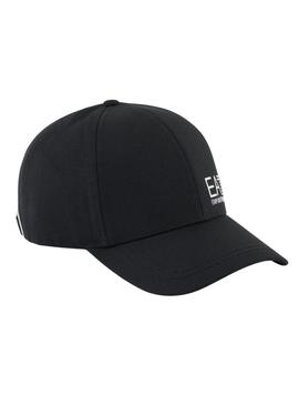 Boné Emporio Armani EA7 Core preto e branco para homem.
