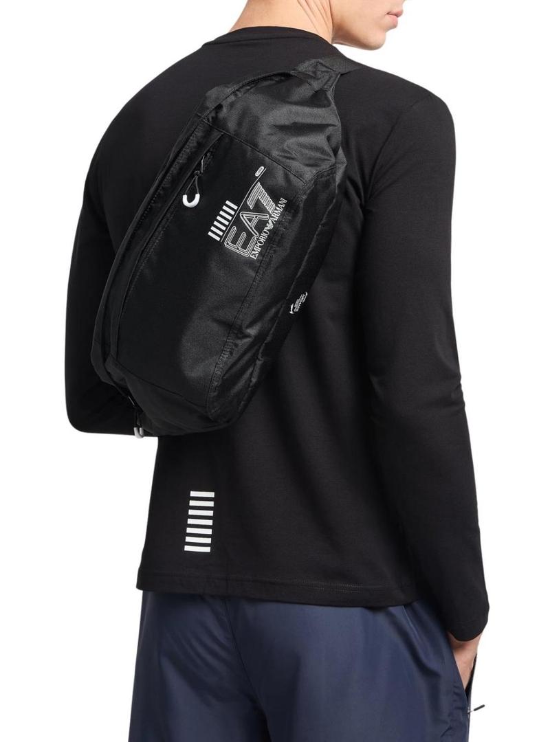 Carteira Emporio Armani EA7 grande preta para homem.