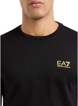 Camiseta Emporio Armani EA7 Core Identity preta para homem.