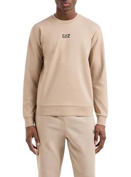 Moletom Emporio Armani EA7 Core Identity tostado para homem.