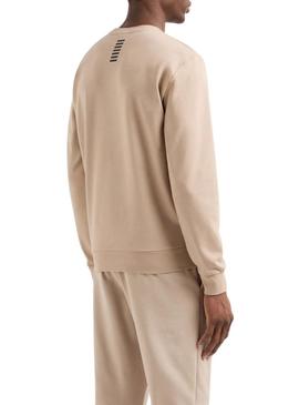 Moletom Emporio Armani EA7 Core Identity tostado para homem.