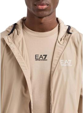 Moletom Emporio Armani EA7 Core Identity tostado para homem.