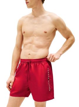 Fato de banho Tommy Hilfiger Medium Drawstring vermelho para homem.