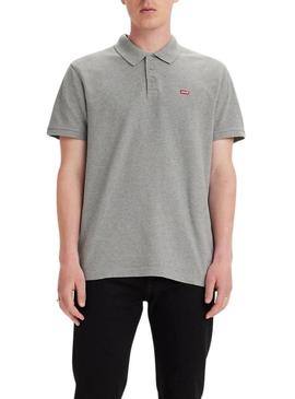 Camisa Polo Levi's Housemark cinza para homem.
