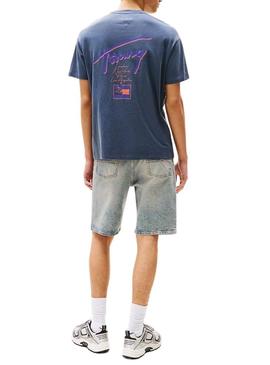 Camiseta Tommy Jeans Faded azul para homem.