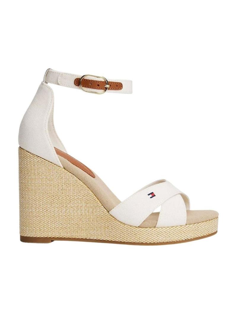 Sandálias Tommy Hilfiger Espad branco para mulher.