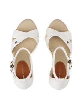 Sandálias Tommy Hilfiger Espad branco para mulher.