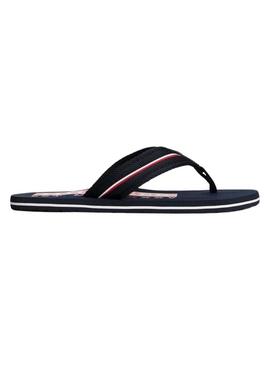 Chinelos Tommy Hilfiger Corporate azul marinho para homem.