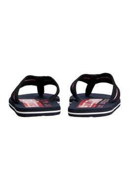 Chinelos Tommy Hilfiger Corporate azul marinho para homem.