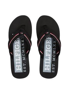 Chinelos Tommy Hilfiger Corporate preto para homem