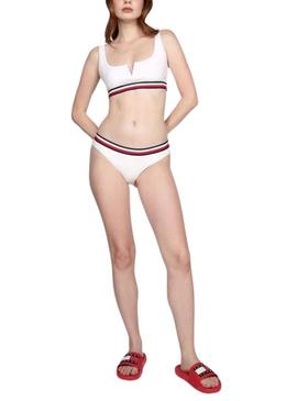 Chinelos Tommy Jeans Pool Slide vermelhos para mulher.