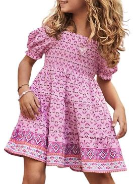 Vestido Mayoral estampado ninho de abelha para menina