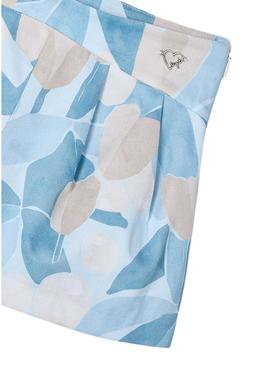 Saia-culote Mayoral estampada azul para menina