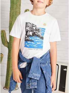 Camisa Mayoral paisagem branca para menino