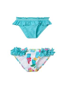 Pacote com 2 cuequinhas turquesa Mayoral para menina.