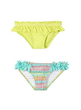  Pack 2 Calcinhas Mayoral amarelas e estampadas para menina.