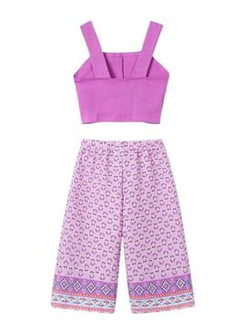 Conjunto Mayoral calça estampada e top para menina  .
