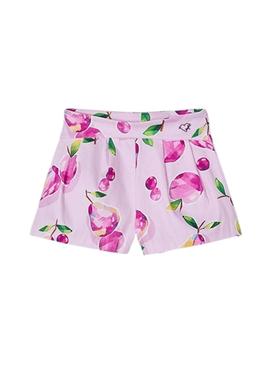 Saia-calça Mayoral estampada rosa para menina