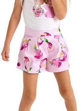 Saia-calça Mayoral estampada rosa para menina