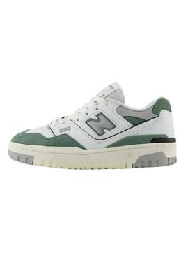 Sapatilhas New Balance 550 branco verde para crianças
