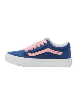 Sapatilhas Vans Old Skool azul e rosa para adolescentes