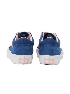 Sapatilhas Vans Old Skool azul e rosa para adolescentes