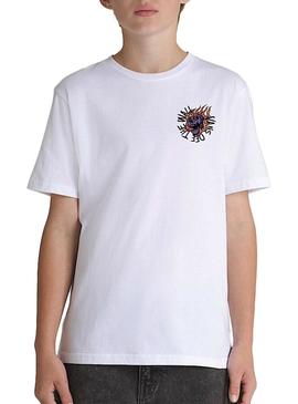 Camiseta Vans Vortex branca para criança.