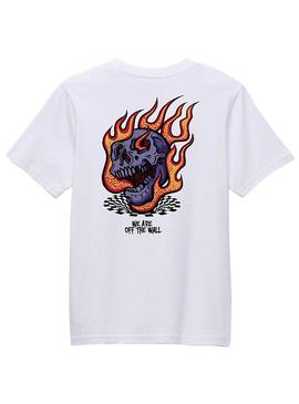 Camiseta Vans Vortex branca para criança.