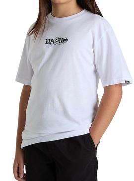 Camiseta Vans Shattered branca para criança.