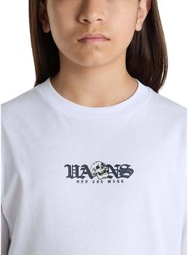 Camiseta Vans Shattered branca para criança.