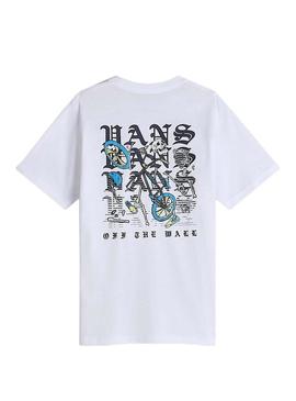 Camiseta Vans Shattered branca para criança.
