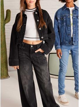 Jaqueta jeans Mayoral preta para menina