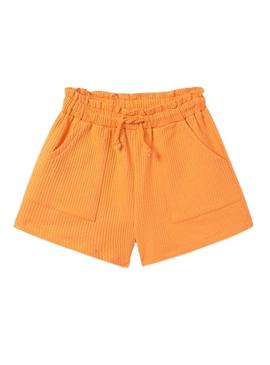 Calções Mayoral cor laranja para menina.