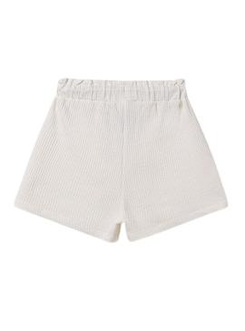 Bermuda  Mayoral de malha bege para menina.
