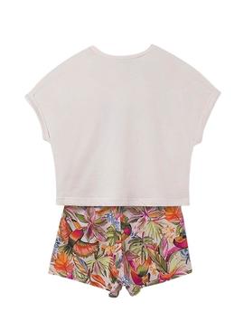 Conjunto Mayoral calção curto e camiseta gráfica menina