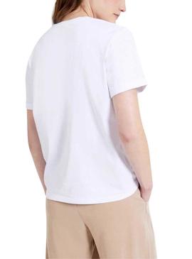 Camiseta Naf Naf  básica  branca e vermelha para mulher