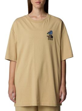 Camiseta The North Face x Patron bege para homem e mulher.