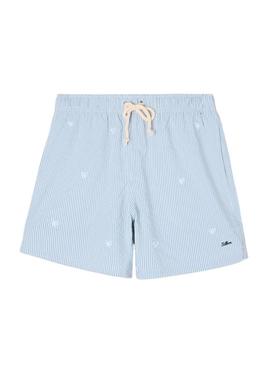 Calção de banho Silbon listrado azul para homem