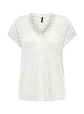Camisola cortada a laser beige Only Penny para mujer