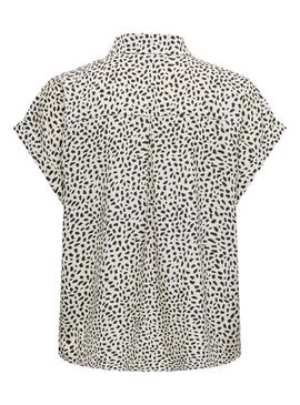 Camisa Only Hannover estampada em preto e branco para mulher.