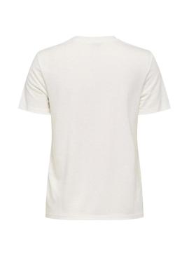 Camiseta Only Charlotte branca para mulher