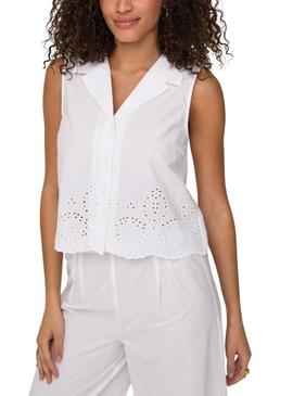 Camisa Only Roxanne Resort branca para mulher.